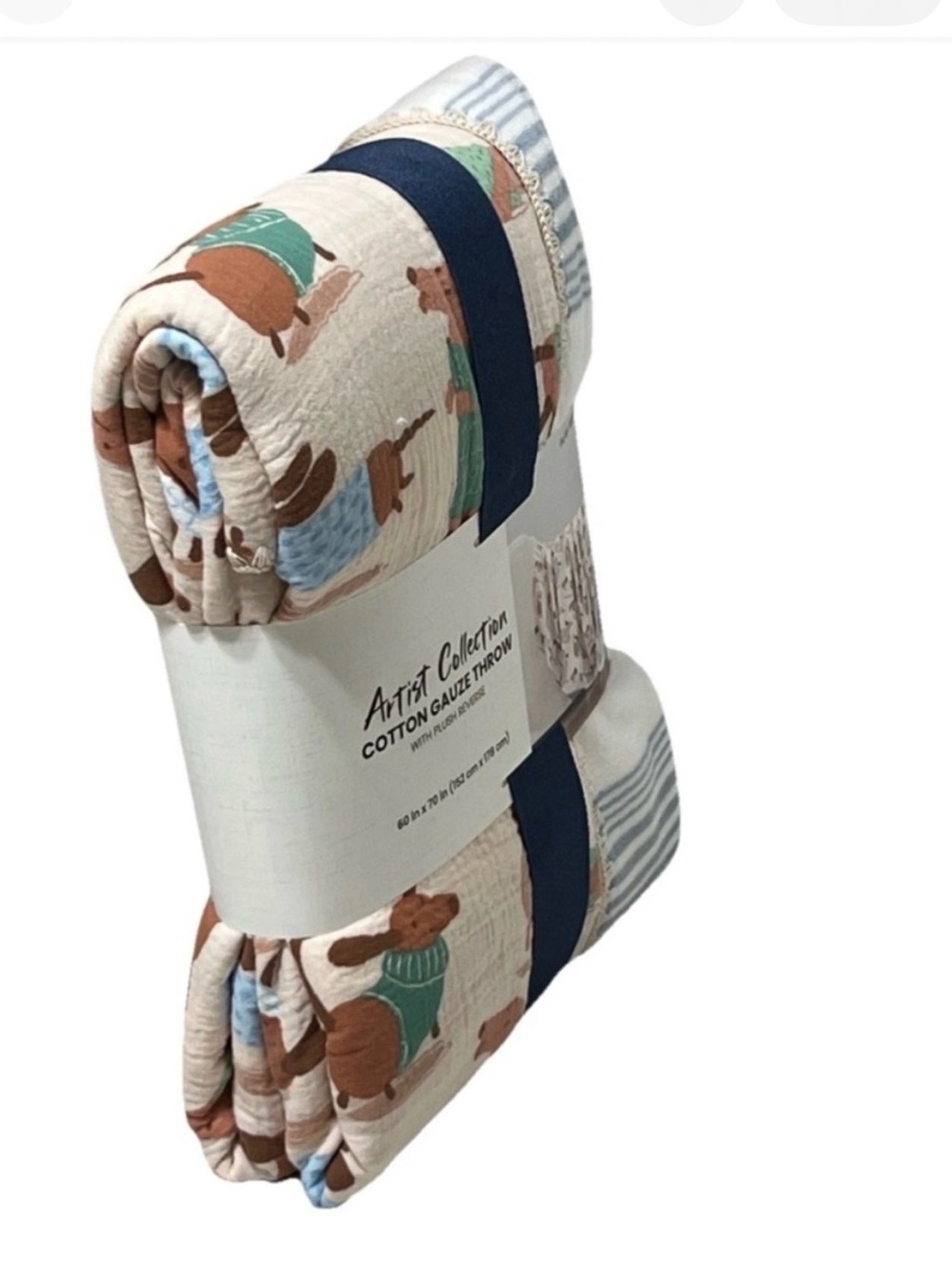 Artist Collection Dachshund Cotton Gauze Throw - - Picture 3 of 6